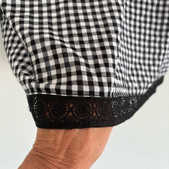 Chico's Black and White Gingham Women's Top - Picture 9 of 10